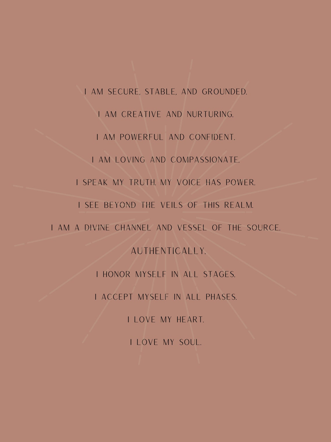 Goddess Affirmations Poster/wall Art Etsy