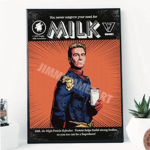 Homelander, op The Boys geïnspireerd, originele 'Milk'-kunstprints (beschikbaar in A4 en A3)