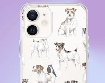 Jack Russell Terrier iPhone Case - Watercolor Design - Clear Cover