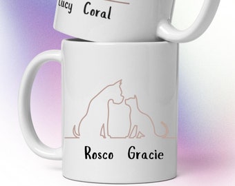 Personalized Dog and Cat Mug: Custom Pet Name Ceramic Mug