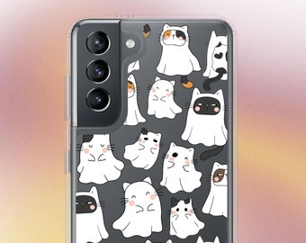 Ghost Cat Phone Case - "Ghostly Purrs” - Samsung
