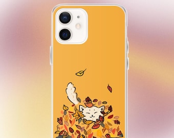 Fall Fling Cat iPhone Case - Autumn Themed Phone Cover