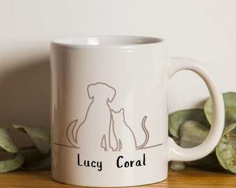 Custom Pet Name Coffee Mug for dog and cat best friend - Personalized mugs for fur babies