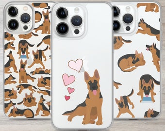 German Shepherd Phone Case // Phone Case with German Shepherd, Clear Phone Cover, Dog Lover