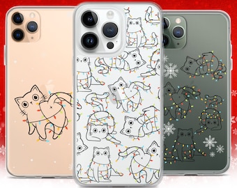 Christmas Cat iPhone Case – Holiday Lights Design