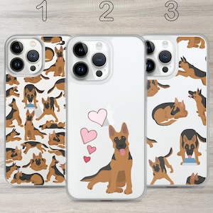 German Shepherd Phone Case // Phone Case with German Shepherd, Clear Phone Cover, Dog Lover