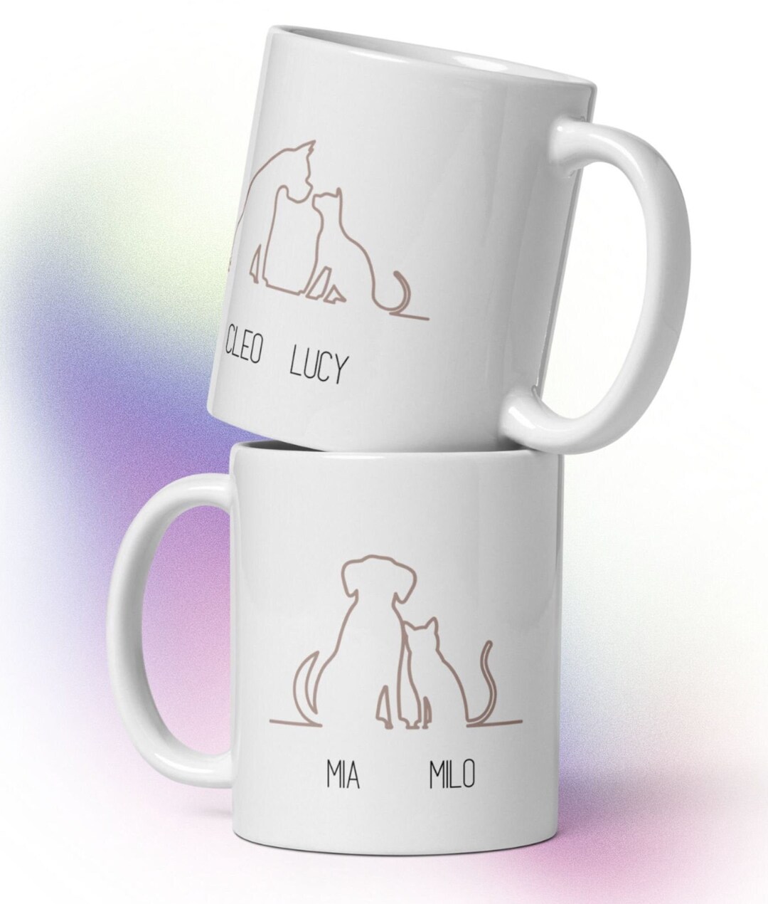 Custom Dog and Cat Mug Personalized Pet Name Mug Cat and Etsy