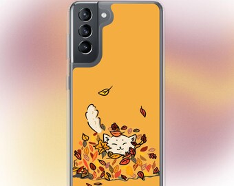 Fall Cat Phone Case - "Fall Fling" - Samsung