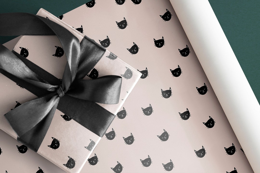 Cat Wrapping Paper // Cat Gift Wrap, Cat Lover, Holiday Wrapping, Cute