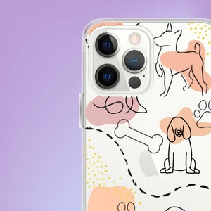 Abstract Dog Outline Clear Phone Case: Dog Lover Gift image 2