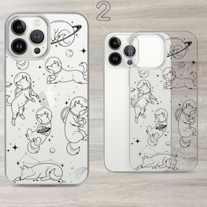 Przezroczyste etui na telefon Space Dog: niebiański design iPhone'a i Galaxy zdjęcie 4