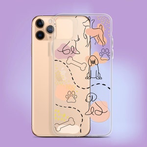 Abstract Dog Outline Clear Phone Case: Dog Lover Gift image 5