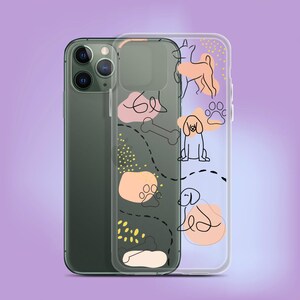 Abstract Dog Outline Clear Phone Case: Dog Lover Gift image 6