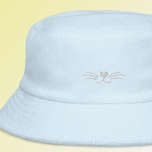 Cat Embroidered Bucket Hat - The Cutest Bucket Hat with Cat Whisker Embroidery