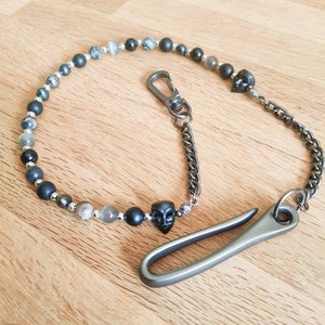 Purse chain, wallet chain, pearl trouser chain, biker chain, pearl necklace, boho jewelry accessory, beggar chain, spiritual chain, lanyard