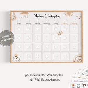 Plano semanal Montessori para crianças personalizado "BOHO" / plano de rotina para crianças / rotina diária / download digital para imprimir