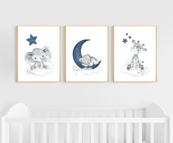 PRINTABLE Baby Animal Prints for Nursery Wall Art Decor Dark - Etsy