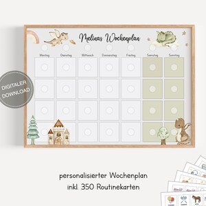 Plano semanal Montessori para crianças personalizado "Dragão" / Plano de rotina para crianças / Rotina diária / Download digital para imprimir