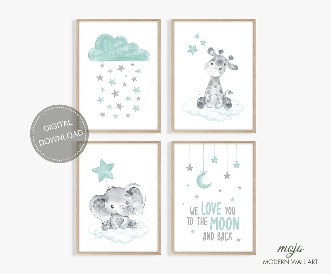 PRINTABLE Baby Animal Prints for Nursery Wall Art Decor Light Etsy