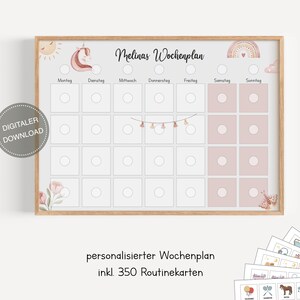 Plano semanal montessori para crianças personalizado "Boho" / plano de rotina para crianças / rotina diária / download digital para imprimir