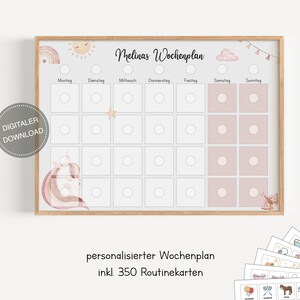 Plano semanal montessori para crianças personalizado "Boho" / plano de rotina para crianças / rotina diária / download digital para imprimir
