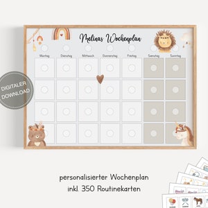 Plano semanal Montessori para crianças personalizado "BOHO" / plano de rotina para crianças / rotina diária / download digital para imprimir