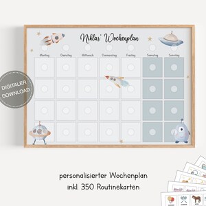 Plano semanal montessori para crianças personalizado "Espaço" / plano de rotina para crianças / rotina diária / download digital para imprimir