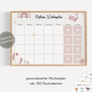 Plano semanal Montessori para crianças personalizado "BOHO" / plano de rotina para crianças / rotina diária / download digital para imprimir