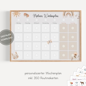 Plano semanal Montessori para crianças personalizado "BOHO" / plano de rotina para crianças / rotina diária / download digital para imprimir