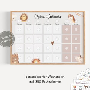 Plano semanal Montessori para crianças personalizado "BOHO" / plano de rotina para crianças / rotina diária / download digital para imprimir