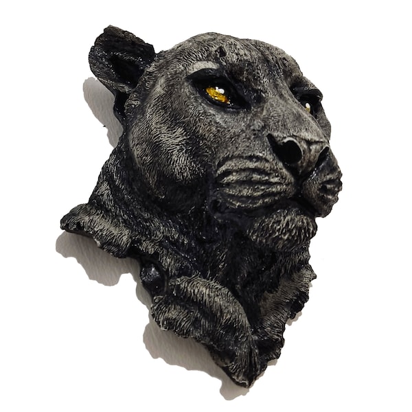 Puma Head Decor- Panther - Mountain Lion Head wall art for kids rooms- Puma Charm Decoration - Lion Wall Sculpture