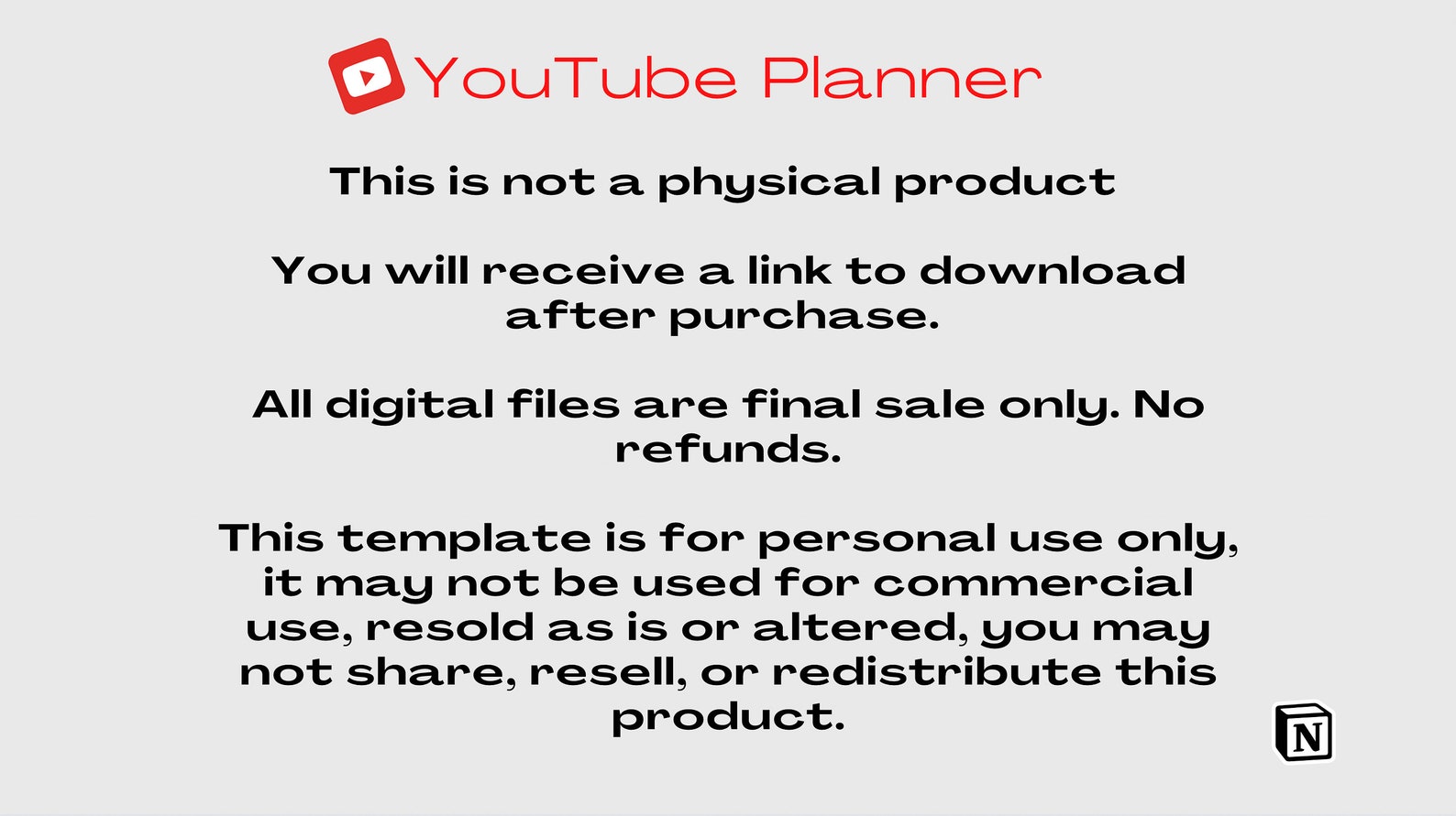 Notion Template Youtube Planner Content Planner for Business Etsy