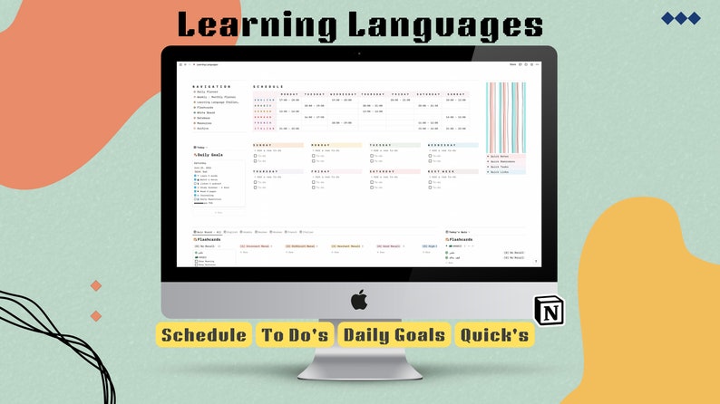 Learning Language Notion Template | Notion Learning Template | Notion ...