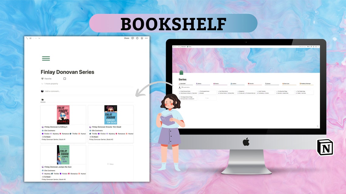 Bookshelf Notion Template Notion Reading Journal Template Book Tracker