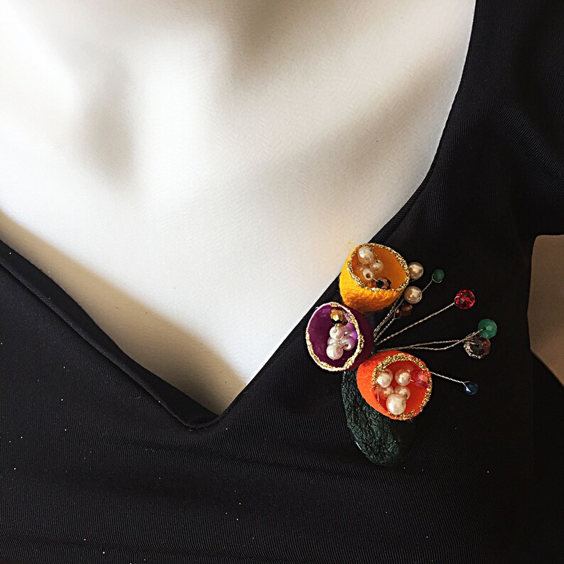 Silk Cocoon Colorful Design Brooch - Etsy