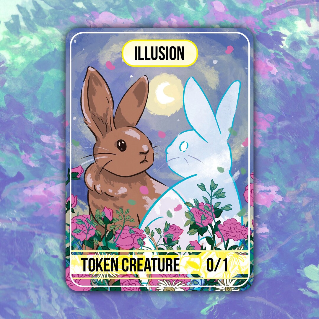 MTG Illusion Bunny Rabbit Token (set of 2) - Etsy