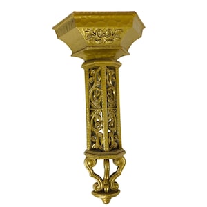 Ornate Wall Sconce Pocket VTG 70s Hollywood Regency Gold Tone Decorative Fixture Retro Home Decor