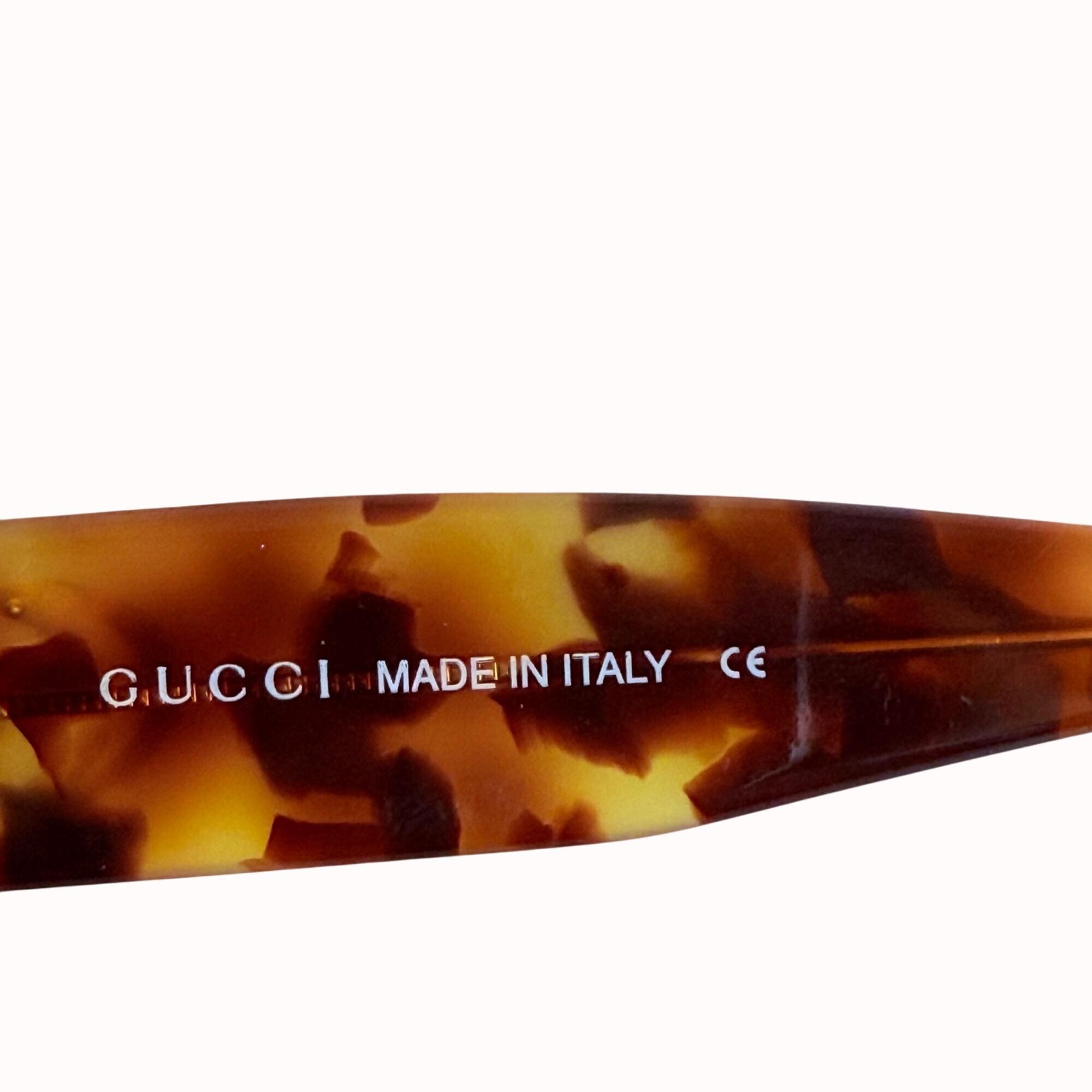 Gucci Womens Tortoise Shell Square Sunglasses VTG Brown Lens  display picture 3