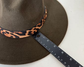 COG New York Brown Rancher Hat With Leopard Band, Wide Brim  display picture 1