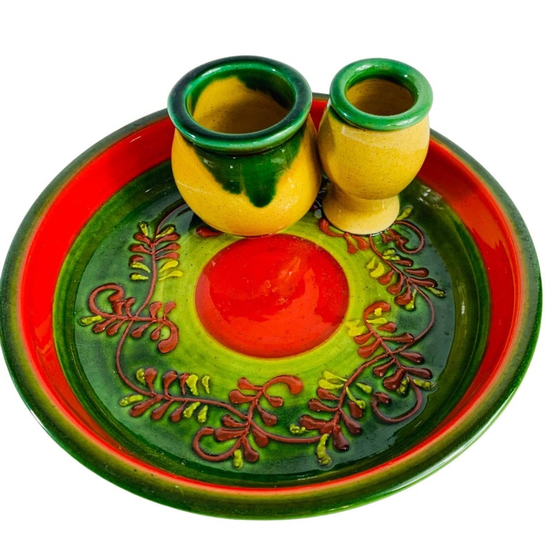 Vintage Olive Dish Stone Pit Pot Tooth Pick Pot 6 Tapas Dish Tableware