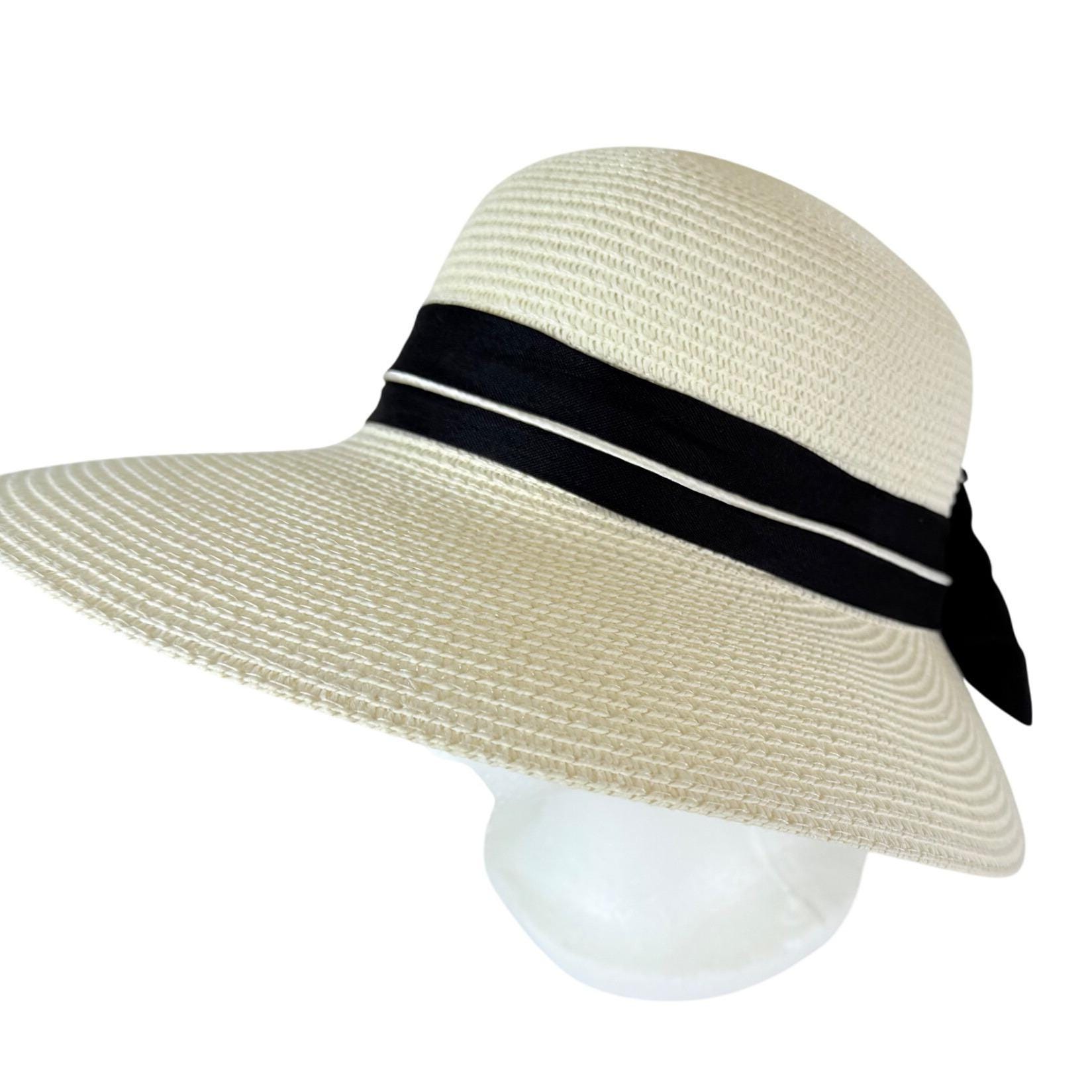 Vintage Women\'s Dedo C&C Beige Stripe Bow Bucket Sun Hat O/S Classic Coastal Cute Bucket Hat for Women, Bowknot Sun Hats for Girls Women  main image 2