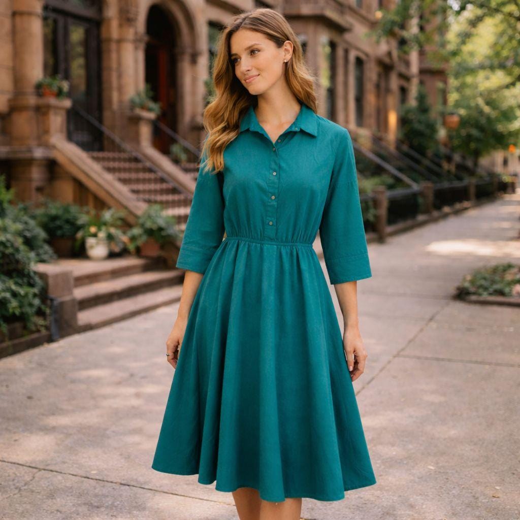 3/4 Sleeve Tea Length Dress - Etsy 3/4 Sleeve Tea Length Dress - Etsy
