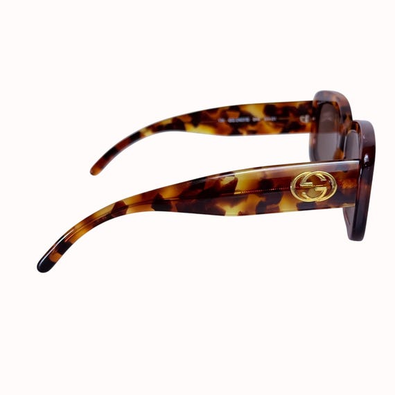 Gucci Womens Tortoise Shell Square Sunglasses VTG Brown Lens  display picture 3