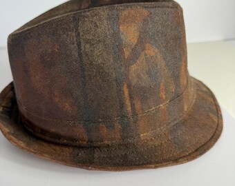 Distressed Y2K Fedora Brown Camo Floral Accent Steampunk  display picture 1