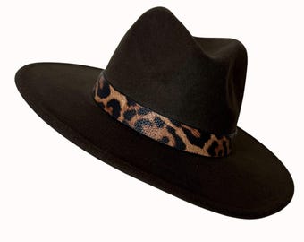 COG New York Brown Rancher Hat With Leopard Band, Wide Brim  display picture 1