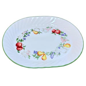 Corelle Corning Oval Servierplatte Chutney VTG 90er Jahre Geschirr Obstgirlande Familientreffen Ersatz