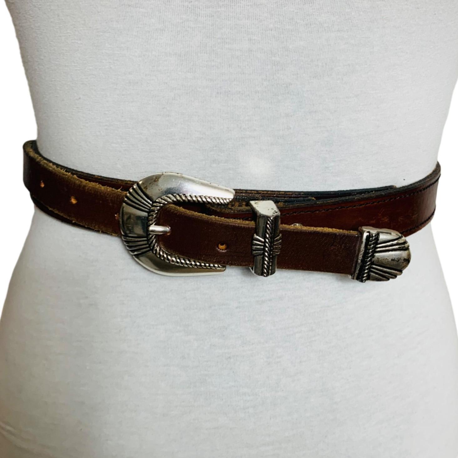 Rare A.I. Womens Southwestern Double Belt Size XL Brown  display picture 3