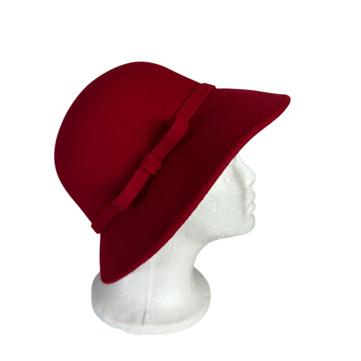 Coldwater Creek Wool Felt Hat Women Red Fedora Red Fedora Hats for Women for sale | eBay main image 2