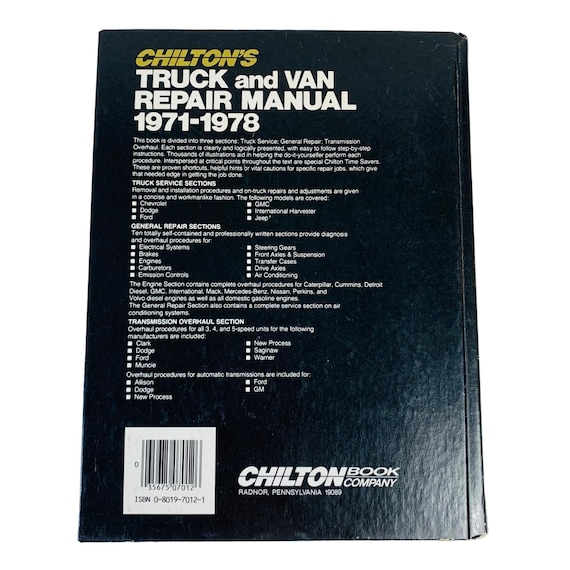 洋書 Chilton's Truck Repair Manual, 1961-71 Chilton's Truck Repair Manual 1961-1971: Light and Medium Duty