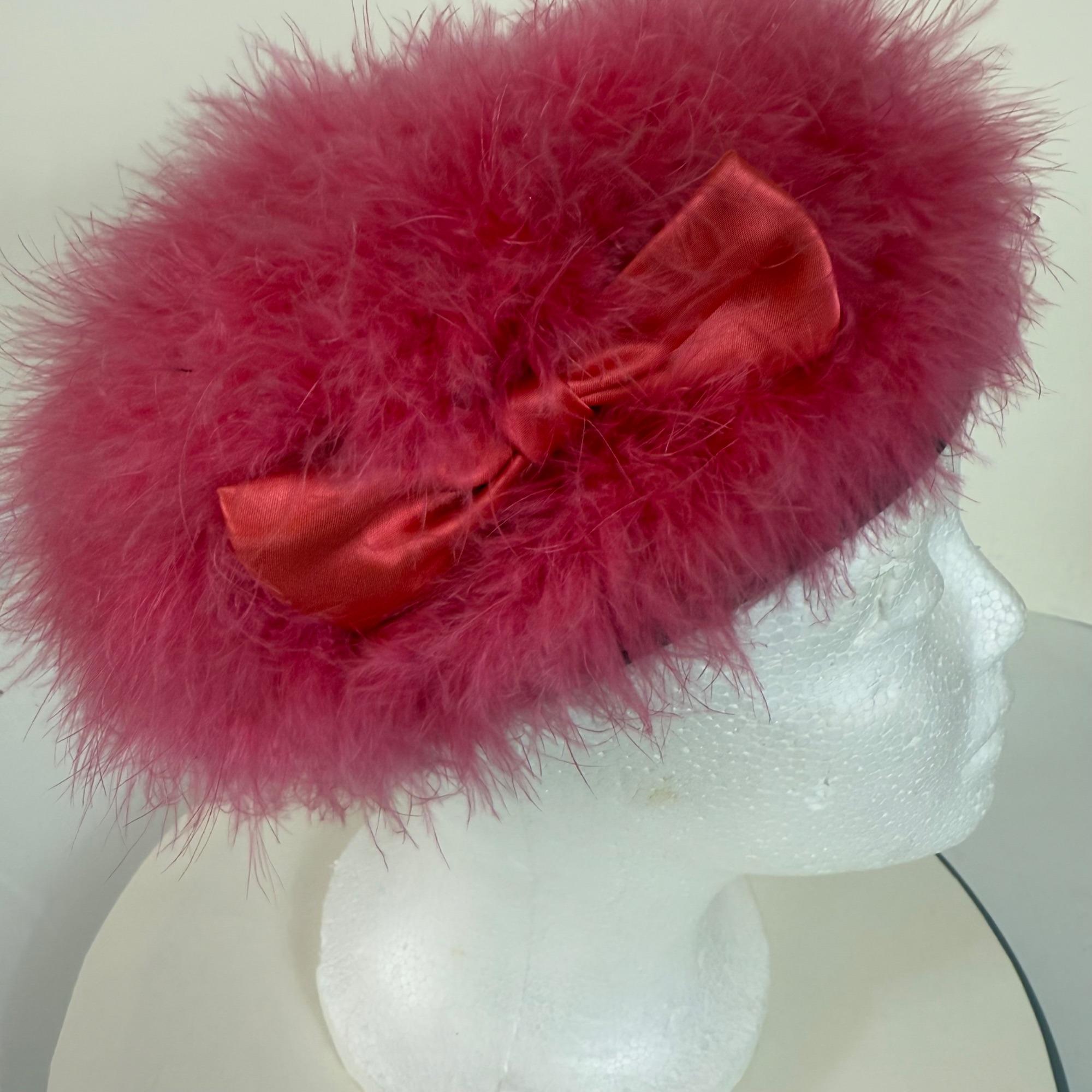 Vintage Bonwit Teller Pink Angora Beret Hat, Retro Glam  display picture 1